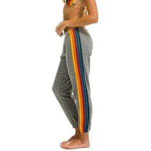 Aviator Nation - 5 Stripe Sweatpants - Heather Grey - Size L